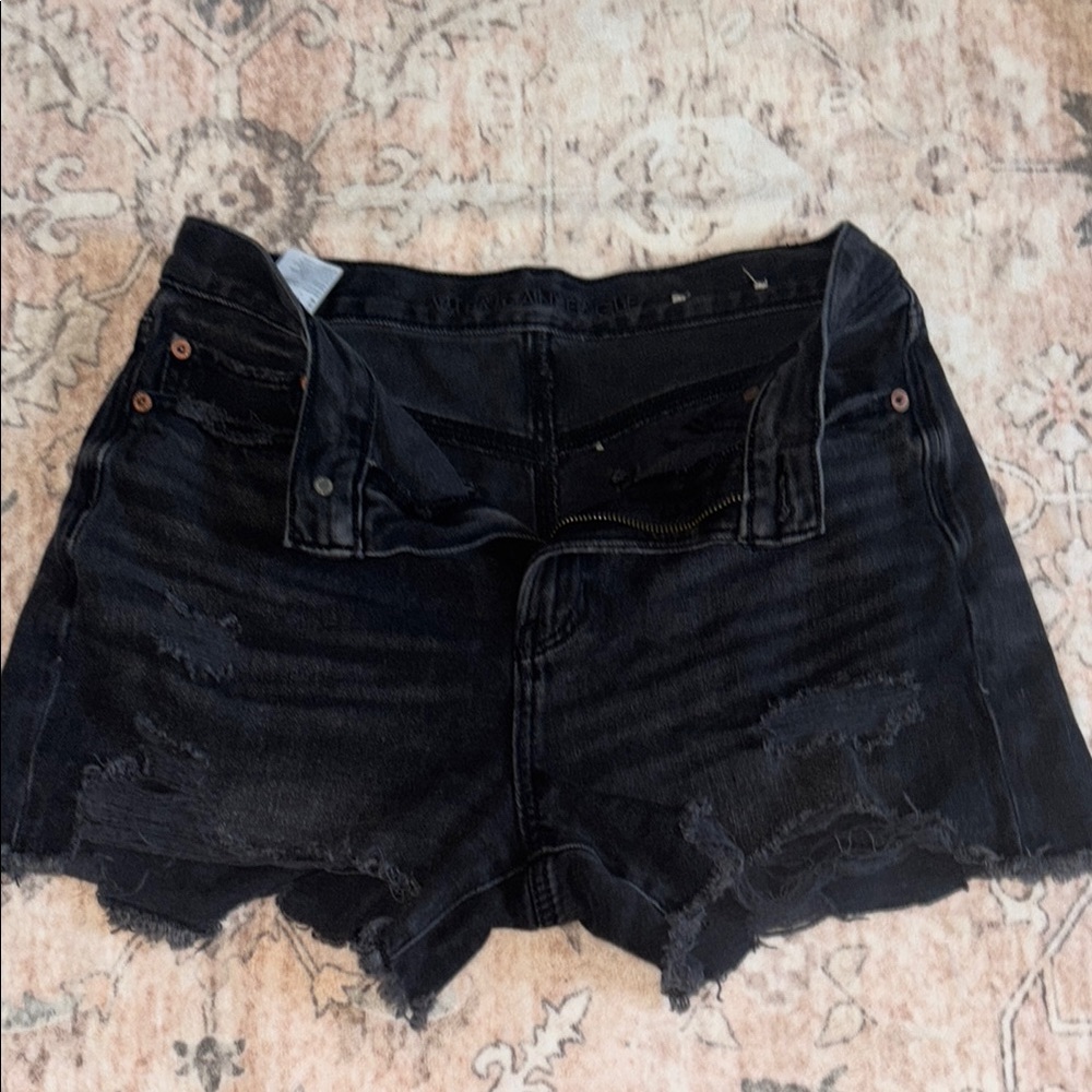 American Eagle Outfitters Black Distressed Jean Shorts